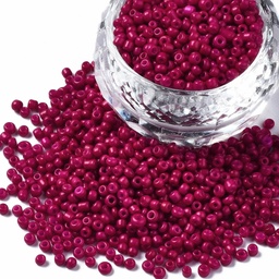 [SEED-S060-A-F451] Perles de rocaille opaques nacrées taille 2.5 mm, trou 0,8 mm, sachet d'env. 30 gr, Bordeau