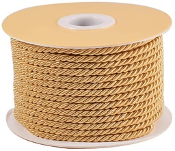 [NWIR-PH0001-06C] Ruban de nylon doré, corde torsadée, 3mm / mètre