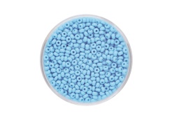 [430a] Perles de rocaille opaque, taille inf. 3 mm, trou 1 mm, sachet d'env. 40 gr, bleu clair