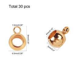 [STAS-UN0005-48] Cache noeud, INOX doré, 9x6.5x5mm, trou 1,5 mm, diamètre intérieur 4 mm