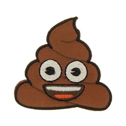 [EL.3509.01] Ecussons broderie Emoji caca, à repasser, 54 x 55 mm