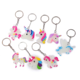 [LUMI-PW0001-202] Porte clé en PVC phosphorescent, licorne, 4.5x4cm
