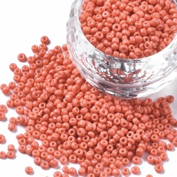 [SEED-S060-A-F419] Perles de rocaille opaques nacrées taille 2mm, trou 0,8 mm, sachet d'env. 30 gr, bisque