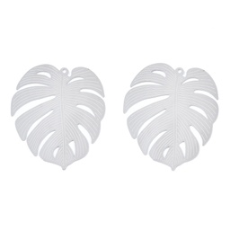 [STAS-S118-051] Pendentif, INOX, feuille de monstera, 40x34x0.3mm, Trou: 1.2mm