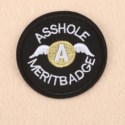 [X-DIY-F038-H09] Patch thermocollant, ASSHOLE, rond diam 68mm