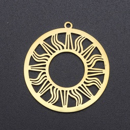 [STAS-S105-LA231] Pendentif INOX doré, anneau et soleil, 33x30,5x1mm, trou 1,6mm