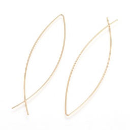 [X-EJEW-L237-01G] Boucles d'oreilles INOX doré, placage ionique, minimalistes, poisson 60x15mm, la paire