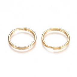 [X-STAS-H413-08G] Anneaux doubles INOX porte clé doré, rond, diam 18mm ép. 2,5mm, x10 pièces