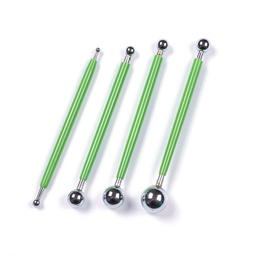 [AJEW-L072-53C] Lot de 4 outils pour sculpture en acier, env. 12cm, diamètres 4mm, 6mm, 7mm, 8mm, 10mm, 11mm, 15mm et 17mm