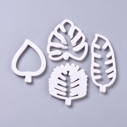 [AJEW-D040-01] Moule emporte-pièce en silicone, végétal, 71~103x39~65x6~6.5mm, 4 pièces / kit