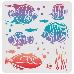 [DIY-WH0172-500] Pochoir format 30x30cm, les poissons