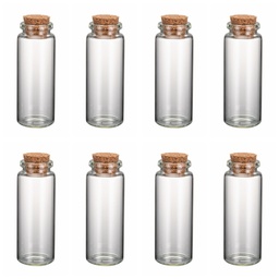 [AJEW-H004-2] Fioles en verre avec bouchon en liège, 70x27mm, ouverture 2cm, 18ml, x100 pièces
