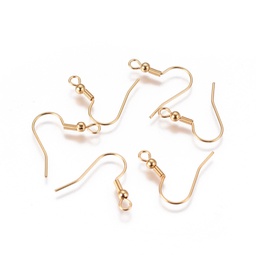 [STAS-F227-30-G] Crochets boucle d'oreille INOX doré 20x20x3mm trou 2mm x 200 pièces