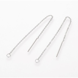 [STAS-S070] Fils d'oreille INOX, 98x0.5mm, tige 0.7mm x 10 pièces