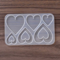 [DIY-C076-01C] Moule en silicone, coeurs, 110x70x4.5mm