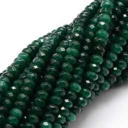 [X-G-E316-2x4mm-05] Pierre Jade de Malaisie, verte, rondelle à facette, 2x4mm, trou 1mm