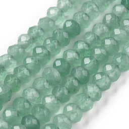 [X-G-E316-2x4mm-40] Pierre Jade, vert, rondelle à facette, 2x4mm, trou 1mm