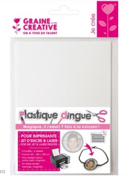 [540303] Fueille plastique dingue, blanc 260x202x2mm x 7 pièces