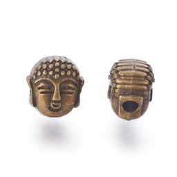 [X-TIBEB-60018-AB-FF] Perle en métal couleur bronze, forme bouddha, 8x7x5.5mm, trou 1.5mm