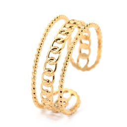 [X-RJEW-L102-07G] Bague INOX doré, placage ionique, 17.9x8mm, réglable