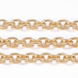 [CHS-H009-27G] Chaîne INOX doré, placage ionique, 2,5x2x0,5mm, au mètre