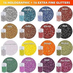 [23J1114-3] Pot de paillettes ultrafines, pot de 20gr, 16 couleurs au choix