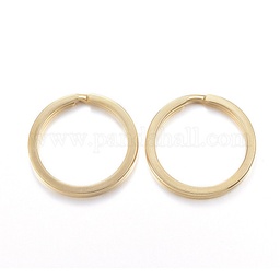 [X-STAS-G122-12G] Anneaux doubles INOX porte clé doré rond (placage ionique) diam 28mm ép. 2.8mm x10 pièces