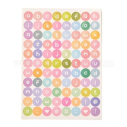 [DIY-I071-A05] Stickers autocollants alphabet, 88 lettres (diam lettre 10mm) x 10 feuilles