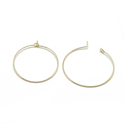 [KK-T032-015G] Créole en laiton, plaqué or 18k, 34x30mm, épaisseur 0,8mm, x40 pièces