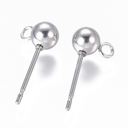 [STAS-I120-16C-P] Boucle d'oreille, INOX, argent, avec boucle 0.8, 16x5mm, Trou: 1.6mm