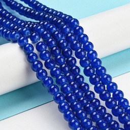 Perles en verre fantaisie, 6.5mm, trou: 1.5mm, le brin d'env. 145 pièces, coloris au choix