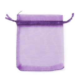 [OP-R016-9x12cm-20] Pochette cadeau en organza, violet foncé, 12x9 cm