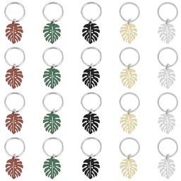 [KEYC-FH0001-40] Porte clé émaillé, feuille tropicale (monstera), env. 4.2cm