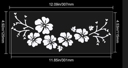 [STIC-WH0004-09A] Stickers autocollants imperméables, résistants aux UV, hibiscus blancs, 30x15cm