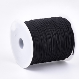[NWIR-S007-37] Fil de jade de diamètre 1,5mm, NOIR, bobine de 110m