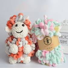 Laine/fil chenille, 7mm, la pelote de 60 mètres