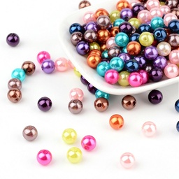 [X-PACR-8D-M] Perles imitation nacre, colorées, diamètre 8mm, Trou: 2mm sachet de 200