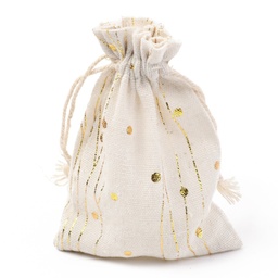 [ABAG-H104-B11] Pochette en polycoton, thème éclats dorés, 14x10 cm