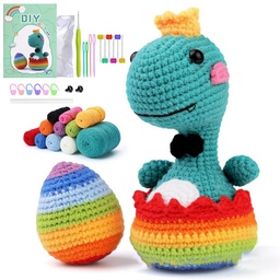 [WG13943-01] Kit complet pour débutant au crochet, modèle dinosaure