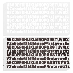 [DIY-GA0003-99] Stickers autocollant, &quot;lettres alphabets&quot;, 104 pièces par feuille, 1 blanc + 1 noir soit 208 pièces