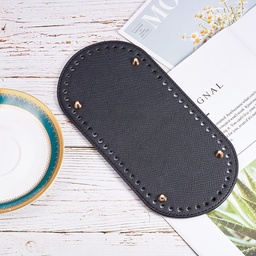 [FIND-WH0032-01A] Fond de sac en simili cuir noir, 25x12x1.1 cm, trou: 0.5 cm