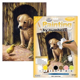 [PJS50] ROYAL LANGNICKEL Peinture au N° - Junior Small - Le chiot Labrador et le poussin