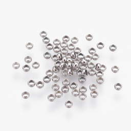 [9683   X-A-STAS-P221-25P] Perle à écraser, rond, INOX argenté, 1.9mm, trou 1mm