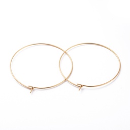 [STAS-J025-01E-G] Boucle d'oreille créole INOX doré, plaqué or 18k, 35x0.7mm