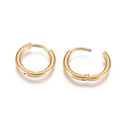 [EJEW-G272-02-10mm-G] Boucle d'oreille INOX doré, placage ionique, créoles, 14x2mm, la paire