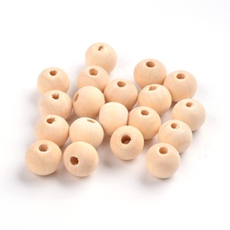 [X-WOOD-S651-10mm-LF] Perle en bois naturel, boule, diamètre 10mm, trou env 3mm x 50 pièces