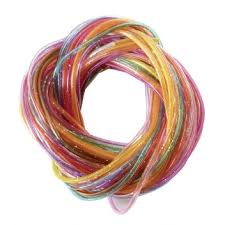 [500337] Fils scoubidous, multicolors pailletés, x12, 80cm