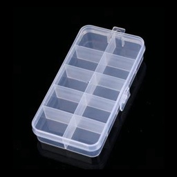 [CON-YW0001-52] Boîte  plastique de rangement 10 compartiments non amovibles 6,5x12,7x2,1cm