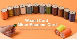 Fil pour micro-macramé, polyester ciré torsadé, diam 0,8mm, 50m la bobine