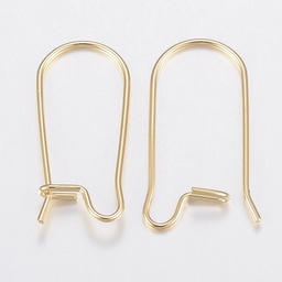 [X-STAS-H436-03] Crochet boucle d'oreille INOX doré, plaqué or 18k, 20x9x0,8mm